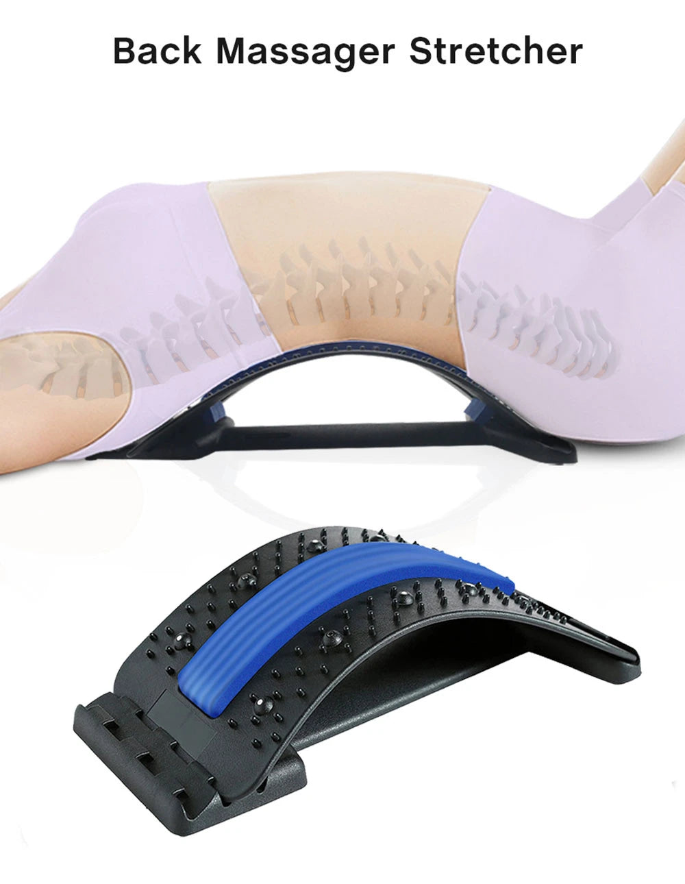 Back Massager Stretcher Support Lumbar Relief Back Stretcher